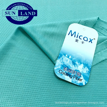 malha de pano de camisa de verão malha de malha de resfriamento malha de nylon 100% micax malha de materiais